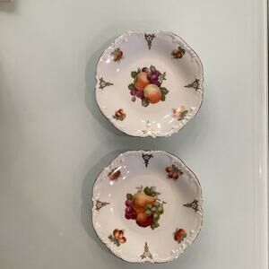 2 Vintage Fruit Plates by Bavaria Schumann US Zone